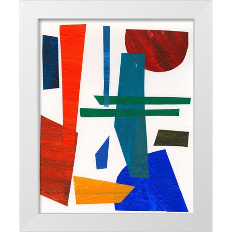 Colorful Shapes IV White Modern Wood Framed Art Print by Moore, Regina