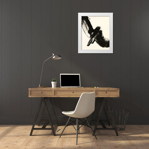 Black Expression I White Modern Wood Framed Art Print by Moore, Regina