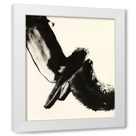 Black Expression I White Modern Wood Framed Art Print by Moore, Regina