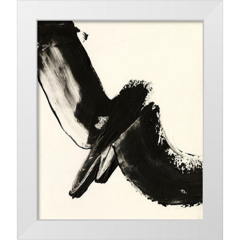 Black Expression I White Modern Wood Framed Art Print by Moore, Regina