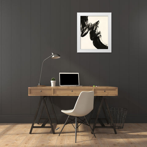 Black Expression II White Modern Wood Framed Art Print by Moore, Regina