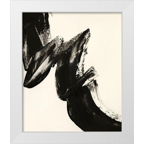Black Expression II White Modern Wood Framed Art Print by Moore, Regina