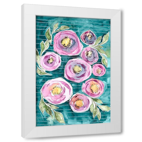 Floral Radiance II White Modern Wood Framed Art Print by Moore, Regina
