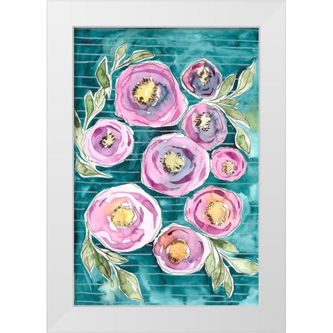 Floral Radiance II White Modern Wood Framed Art Print by Moore, Regina