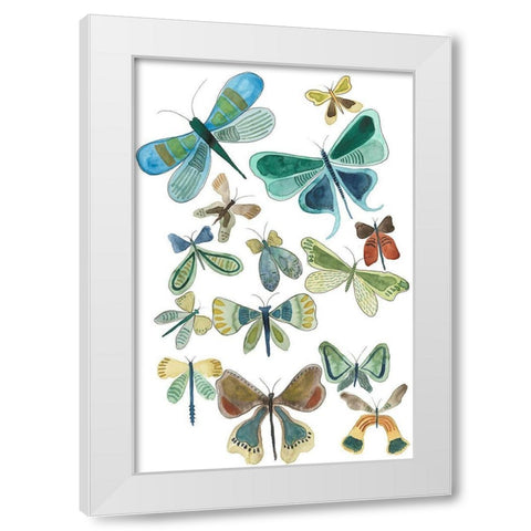 Wings Galore I White Modern Wood Framed Art Print by Moore, Regina