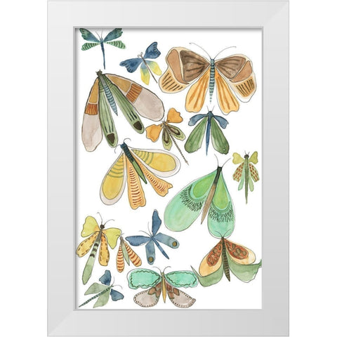 Wings Galore II White Modern Wood Framed Art Print by Moore, Regina