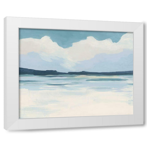 Cream Coastline I White Modern Wood Framed Art Print by Vess, June Erica