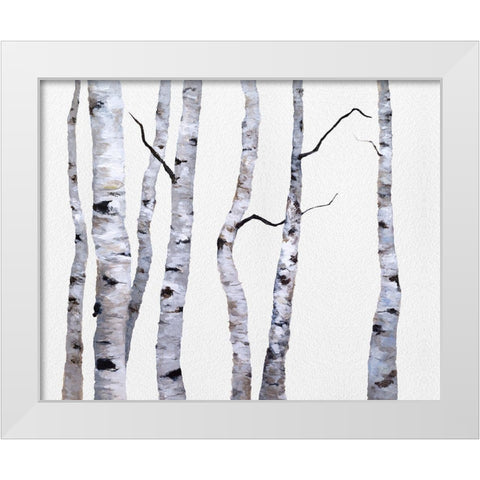 Birch Trees I White Modern Wood Framed Art Print by Finch, Sheila