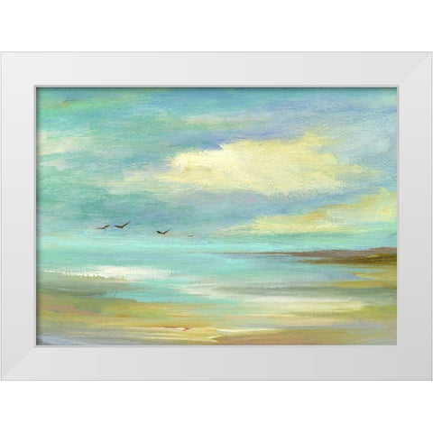 Drifting White Modern Wood Framed Art Print by Finch, Sheila