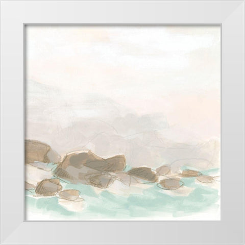 Beach Stones I White Modern Wood Framed Art Print by Vess, June Erica