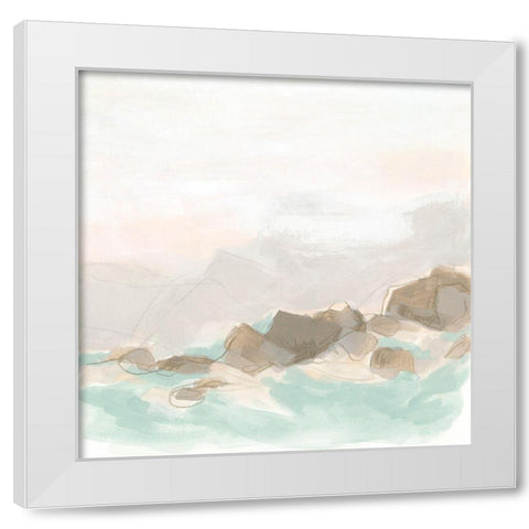 Beach Stones II White Modern Wood Framed Art Print by Vess, June Erica
