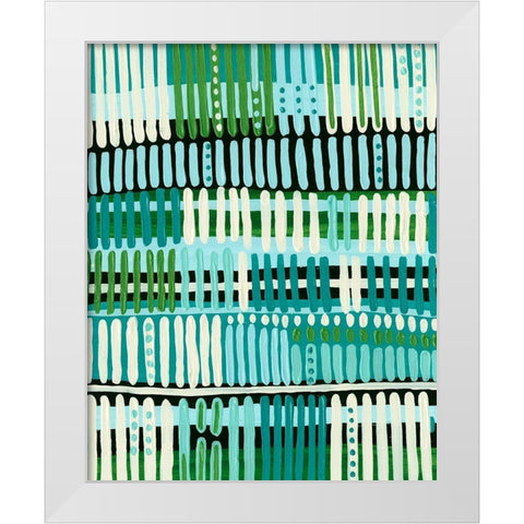 Teal Pattern II White Modern Wood Framed Art Print by Moore, Regina