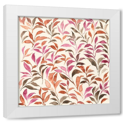 Autumn Fronds I White Modern Wood Framed Art Print by Moore, Regina