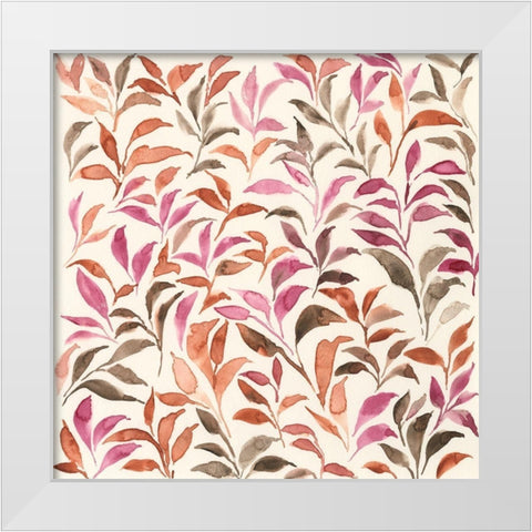 Autumn Fronds I White Modern Wood Framed Art Print by Moore, Regina