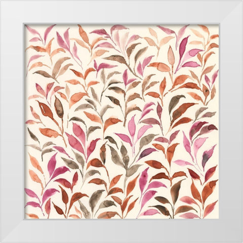 Autumn Fronds II White Modern Wood Framed Art Print by Moore, Regina