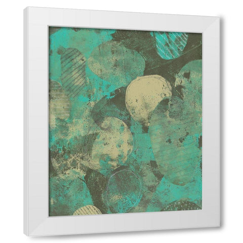 Minty Green Orbs II White Modern Wood Framed Art Print by Moore, Regina