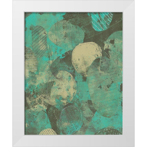 Minty Green Orbs II White Modern Wood Framed Art Print by Moore, Regina