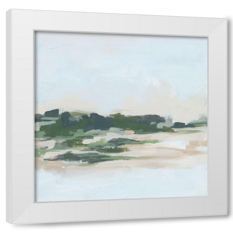 Green Stone Shoals I White Modern Wood Framed Art Print by Vess, June Erica