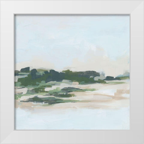 Green Stone Shoals I White Modern Wood Framed Art Print by Vess, June Erica