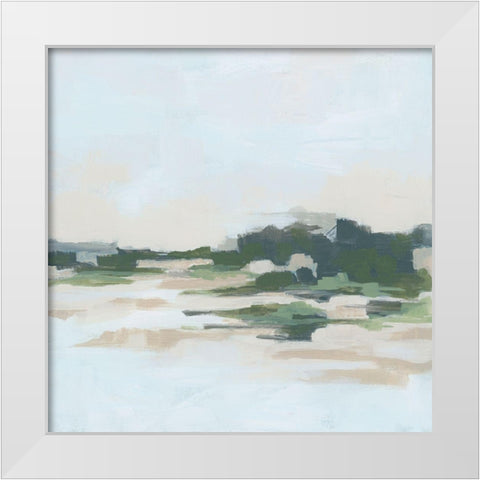 Green Stone Shoals II White Modern Wood Framed Art Print by Vess, June Erica