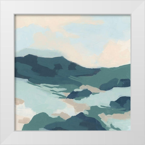 Sea Glass Valley I White Modern Wood Framed Art Print by Vess, June Erica