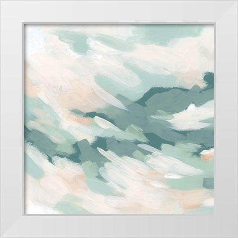 Seafoam Cloudbank I White Modern Wood Framed Art Print by Vess, June Erica