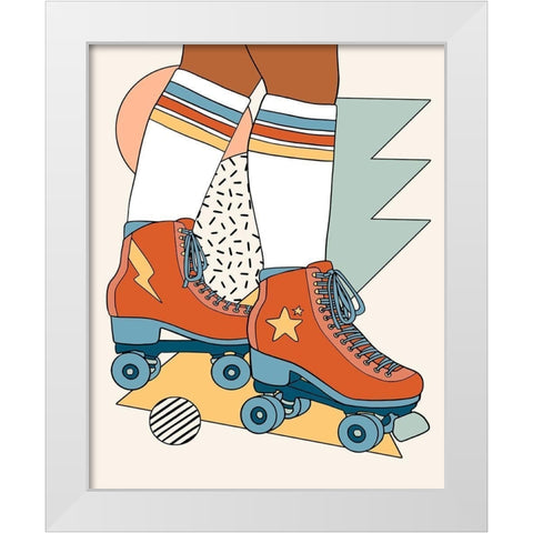 Let it Roll II White Modern Wood Framed Art Print by Barnes, Victoria