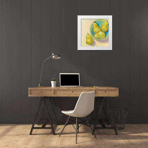 Fruit Bowl Trio III White Modern Wood Framed Art Print by OToole, Tim