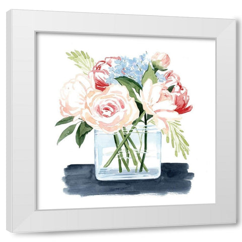 Loose Watercolor Bouquet I White Modern Wood Framed Art Print by Popp, Grace