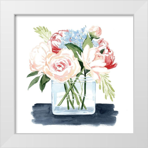 Loose Watercolor Bouquet I White Modern Wood Framed Art Print by Popp, Grace