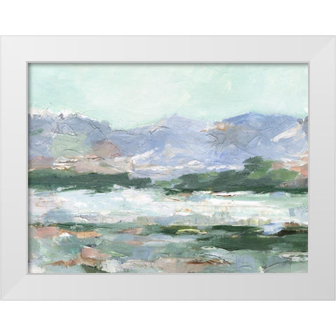 Pastel Mountain View II White Modern Wood Framed Art Print by Harper, Ethan