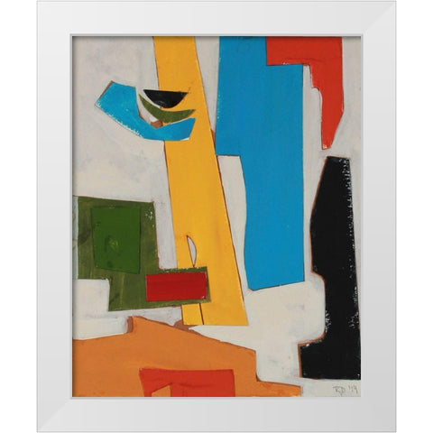 Andalusian Village White Modern Wood Framed Art Print by Delamater, Rob