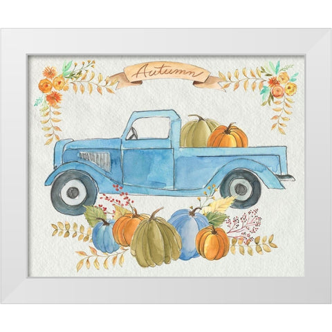 Happy Autumn I White Modern Wood Framed Art Print by Moore, Regina