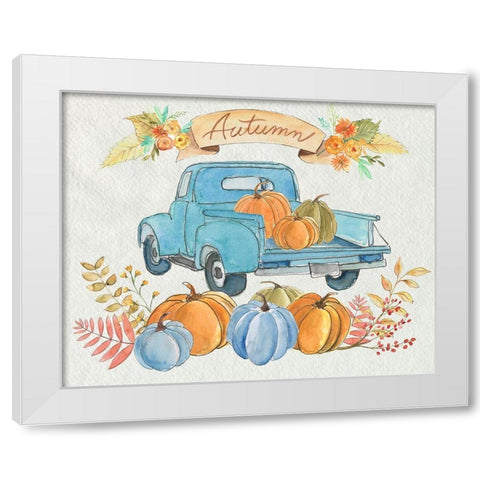 Happy Autumn II White Modern Wood Framed Art Print by Moore, Regina
