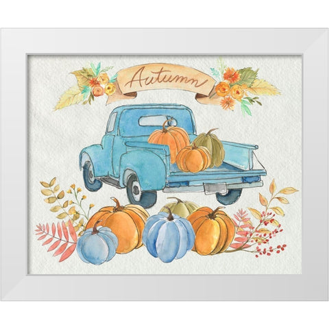 Happy Autumn II White Modern Wood Framed Art Print by Moore, Regina