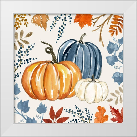 Autumn Pumpkin I White Modern Wood Framed Art Print by Barnes, Victoria