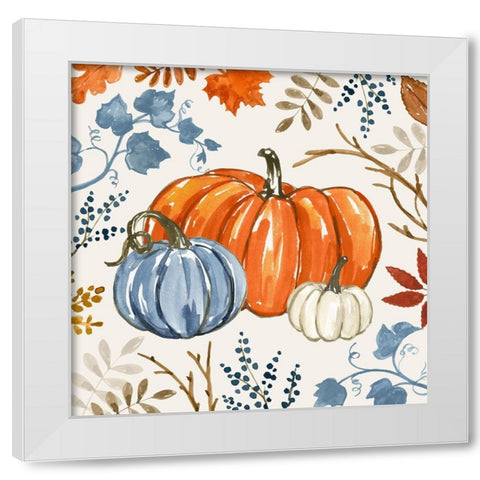 Autumn Pumpkin II White Modern Wood Framed Art Print by Barnes, Victoria