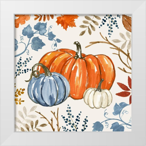 Autumn Pumpkin II White Modern Wood Framed Art Print by Barnes, Victoria