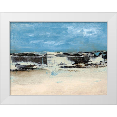 Bridges Cyan I White Modern Wood Framed Art Print by Gordon, Sharon