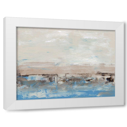 Bridges Cyan IV White Modern Wood Framed Art Print by Gordon, Sharon