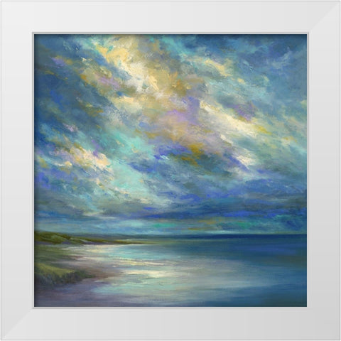 Drifting Winds White Modern Wood Framed Art Print by Finch, Sheila