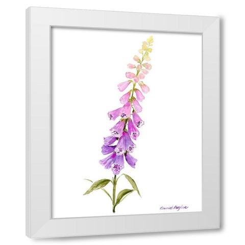 Annies Foxglove I White Modern Wood Framed Art Print by Popp, Grace