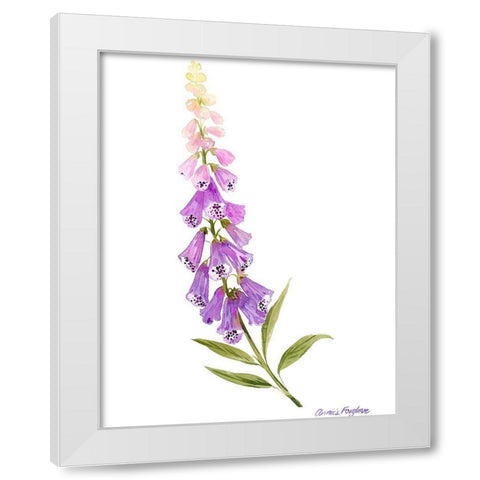 Annies Foxglove II White Modern Wood Framed Art Print by Popp, Grace