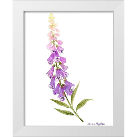 Annies Foxglove II White Modern Wood Framed Art Print by Popp, Grace