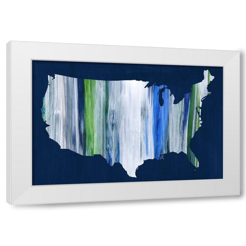 Brushstroke USA White Modern Wood Framed Art Print by Popp, Grace