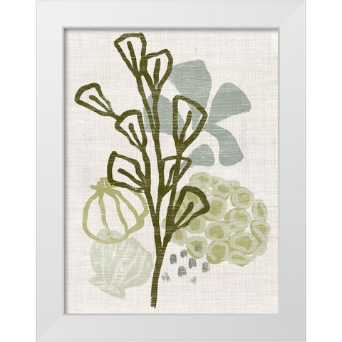 Coral Blockprint II White Modern Wood Framed Art Print by Vess, June Erica