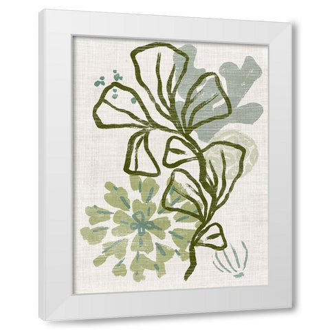 Coral Blockprint III White Modern Wood Framed Art Print by Vess, June Erica