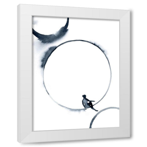 Woman in the Moon I White Modern Wood Framed Art Print by Popp, Grace