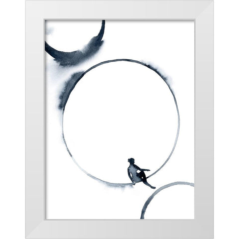 Woman in the Moon I White Modern Wood Framed Art Print by Popp, Grace