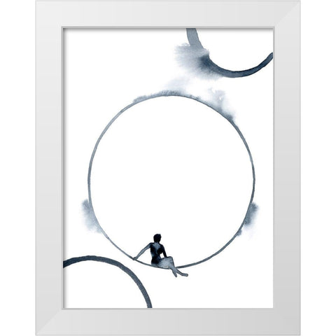 Woman in the Moon II White Modern Wood Framed Art Print by Popp, Grace